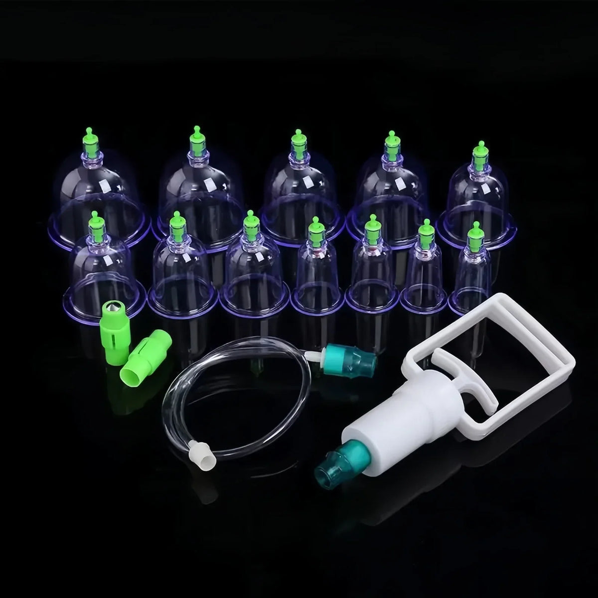 Vacuum Cupping Set 6 & 12 Cup Kit with Pump Gun Cupping Therapy Set HIP