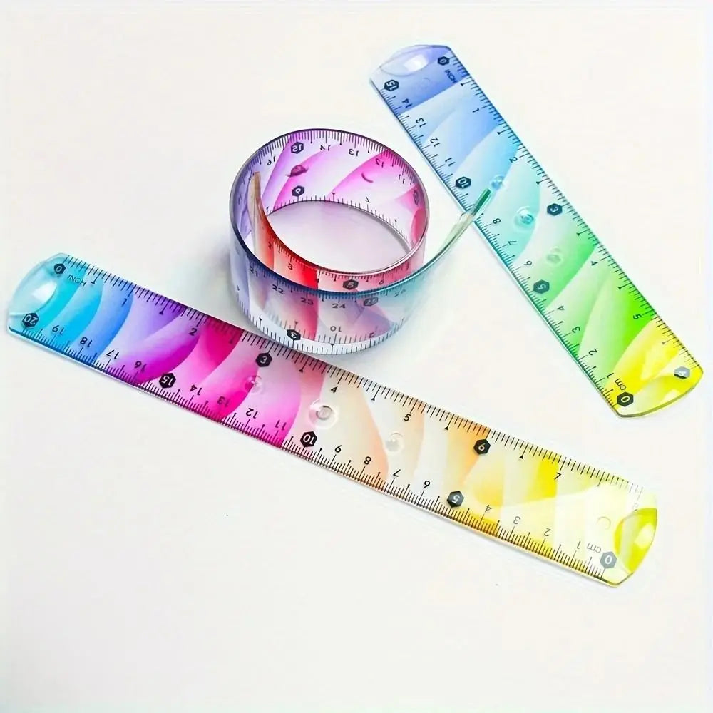 Flexible Soft Ruler Set – 4Pc Bendable 20 & 30cm Plastic Flexible Ruler Set HIP