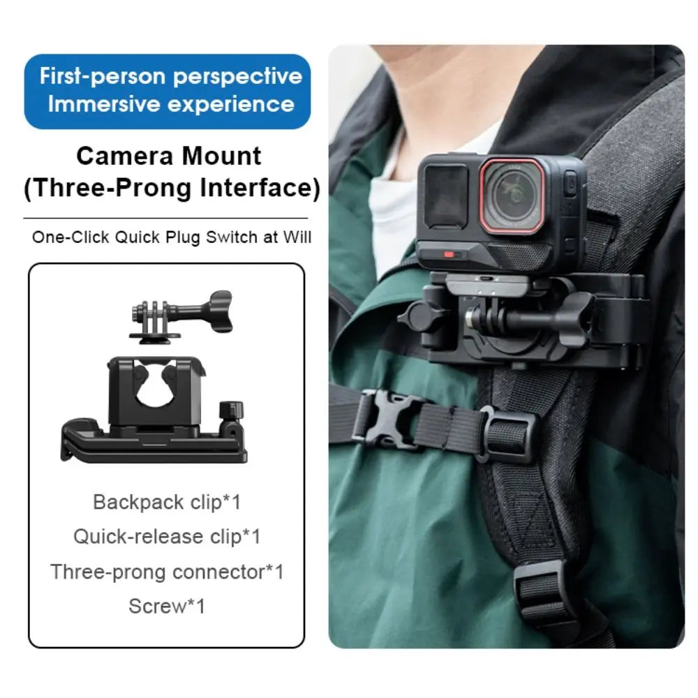 2-in-1 Quick Release Selfie Stick & Backpack Camera Holder Camera Mount Clip HIP