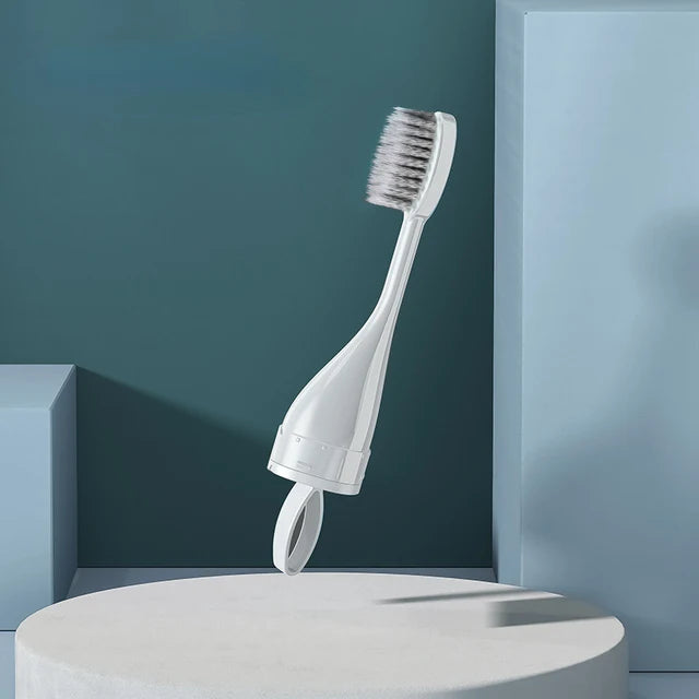 3 In 1 Portable Toothbrush Can Hold Toothpaste Integrated Hygienic Folding Travel Toothbrush Oral Cleaning Tools Easy Carrying HIP Normal- head WT