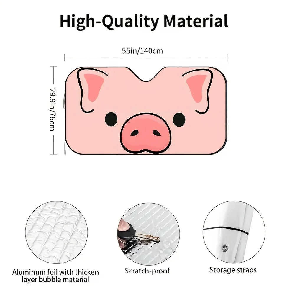 Cartoon Piggy Folding Car Windshield Sun Visor – Summer Car Sun Visor HIP