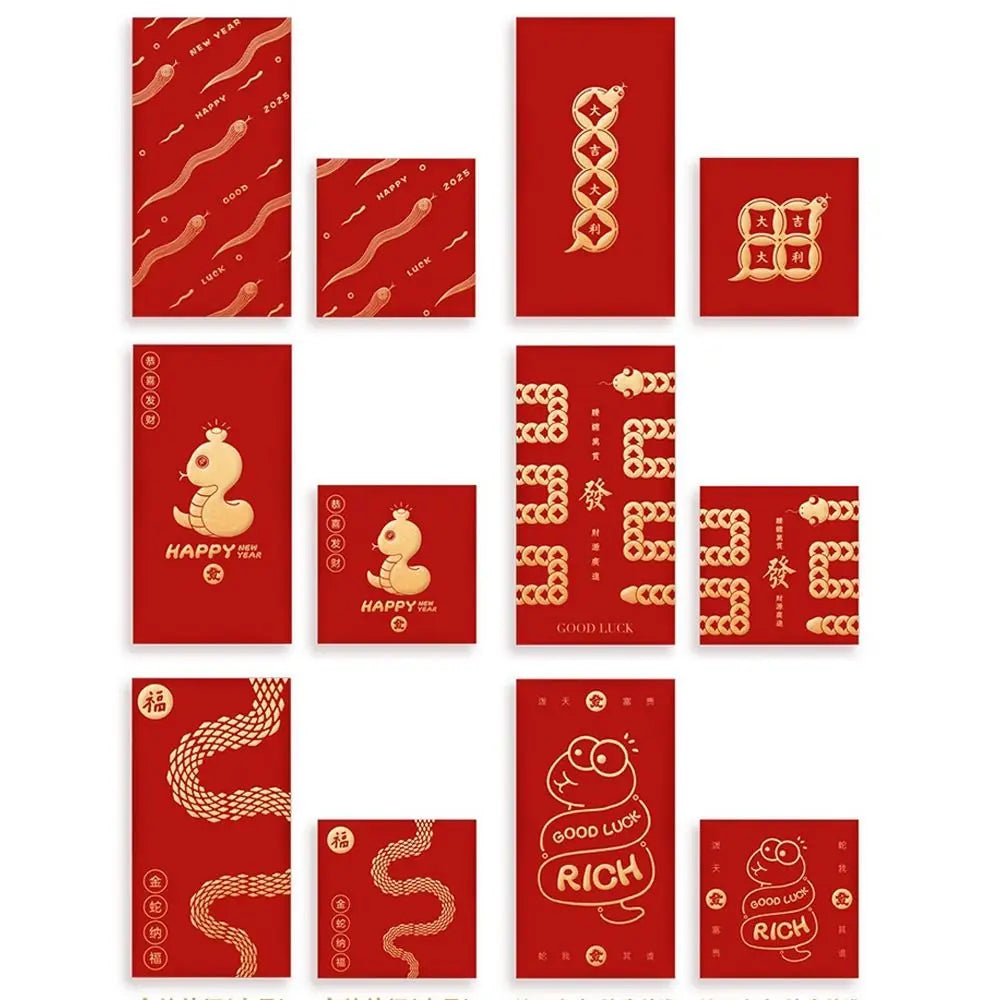30-Pc Chinese New Year Red Envelopes – 2025 Year of Snake Festive Gift Envelopes HIP
