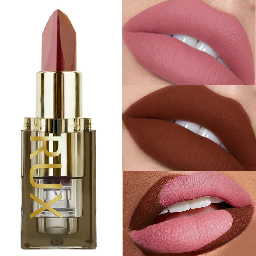 1pc Two-tone Matte Lipstick Pink Waterproof Lip Makeup Easy to Use Lipstick Refill Lip Tint, Long Lasting Lip Senior Cosmetic Gi HIP 101