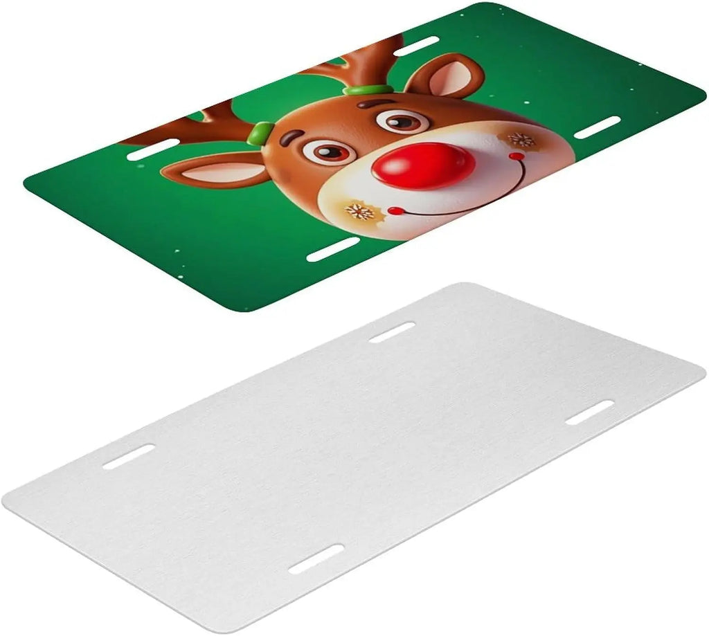 Christmas Reindeer Pink Aluminum License Plate Frame | HIP License Plate Frame HIP