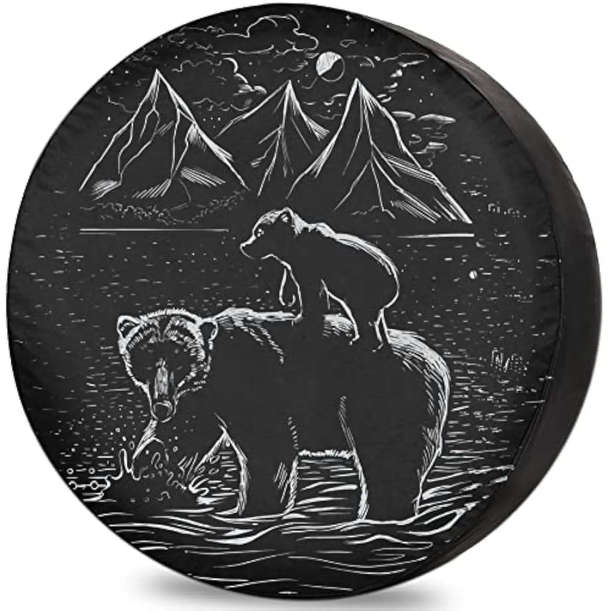 Bear Cub Night Mountains Spare Tire Cover – RV & SUV Spare Tire Cover HIP Acquiesce 14 in