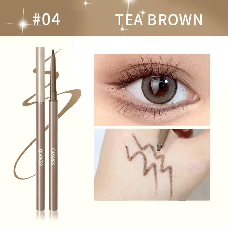 Eyeliner Lying Silkworm Gel Pencil 2in1 Waterproof Long-lasting Non-Smudge Black Brown Eyebrow Pen for Beginner Makeup Cosmetics HIP 04