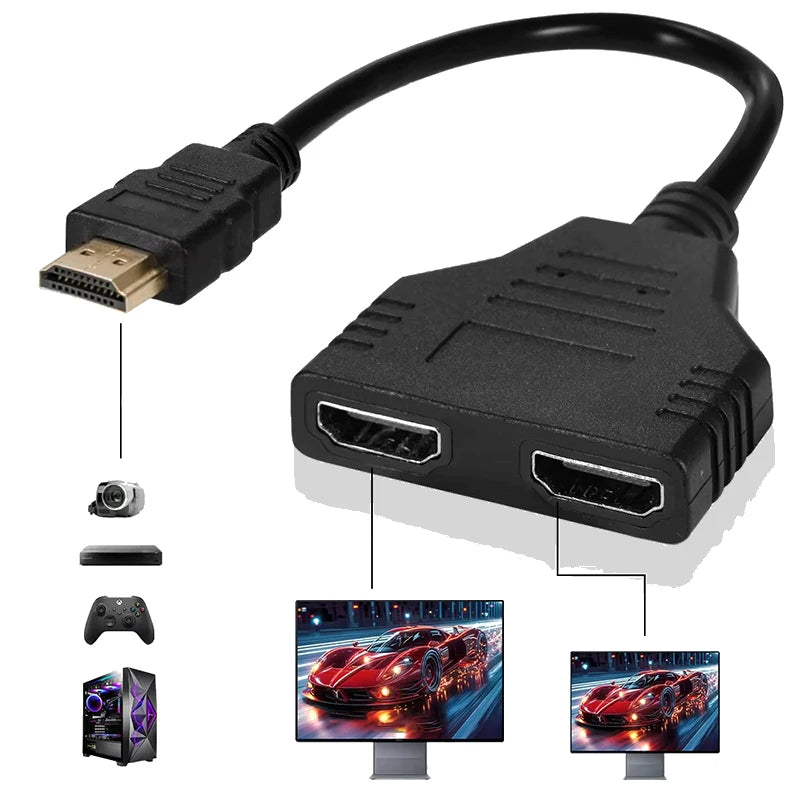 1080P HDMI Splitter Cable 1 In 2 Out – Male to Dual Female HDMI Splitter Cable HIP
