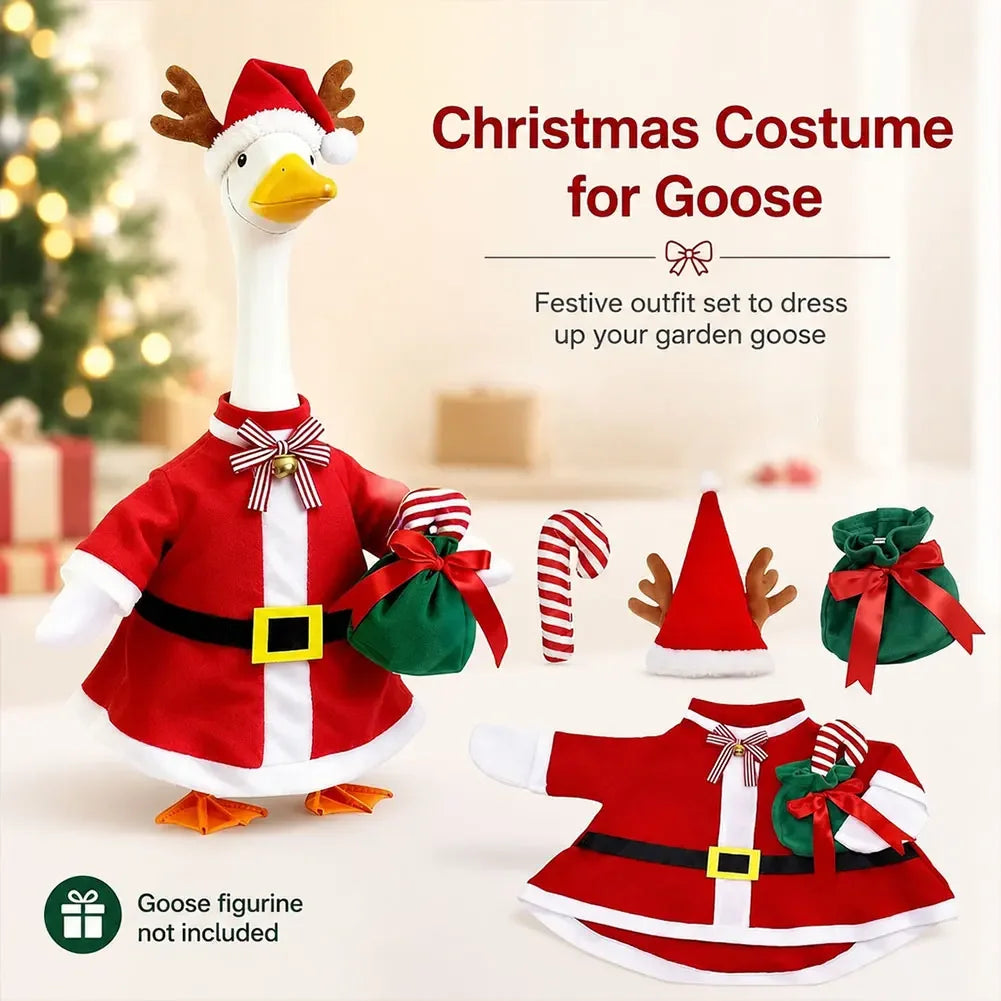 Porch Goose Outfit 23 Inch Christmas Santa Claus Elk Christmas Tree Costume Set Decor For Yard Lawn Garden HIP