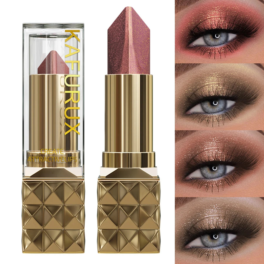 Two Color Eye Shadow Stick Waterproof Without Smudging for Natural Contour Shimmer Pearlescent Brown Eyeshadow Pencil Makeup Gif HIP
