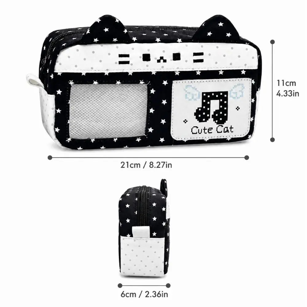 Kawaii Cat Ear Pencil Case – Large Capacity Stationery Pouch Pencil Case Pouch HIP