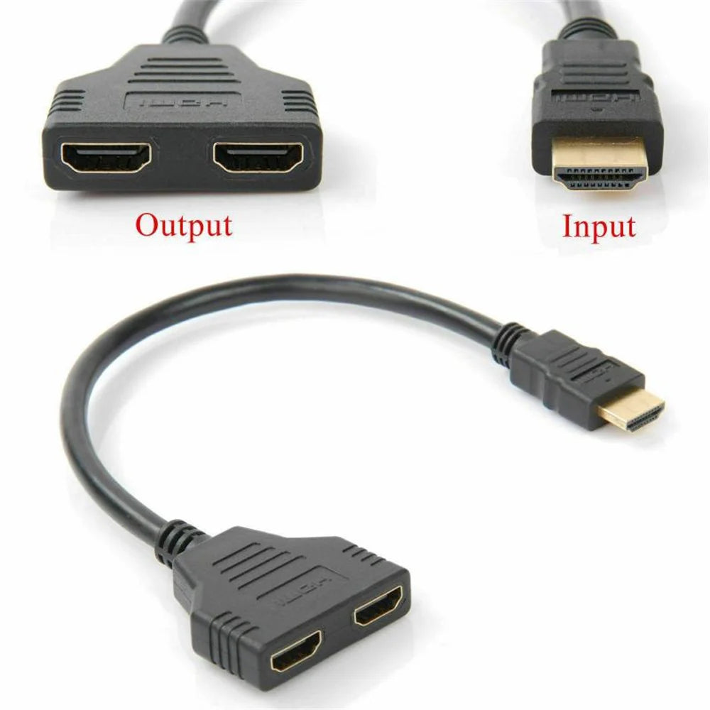 1080P HDMI Splitter Cable 1 In 2 Out – Male to Dual Female HDMI Splitter Cable HIP