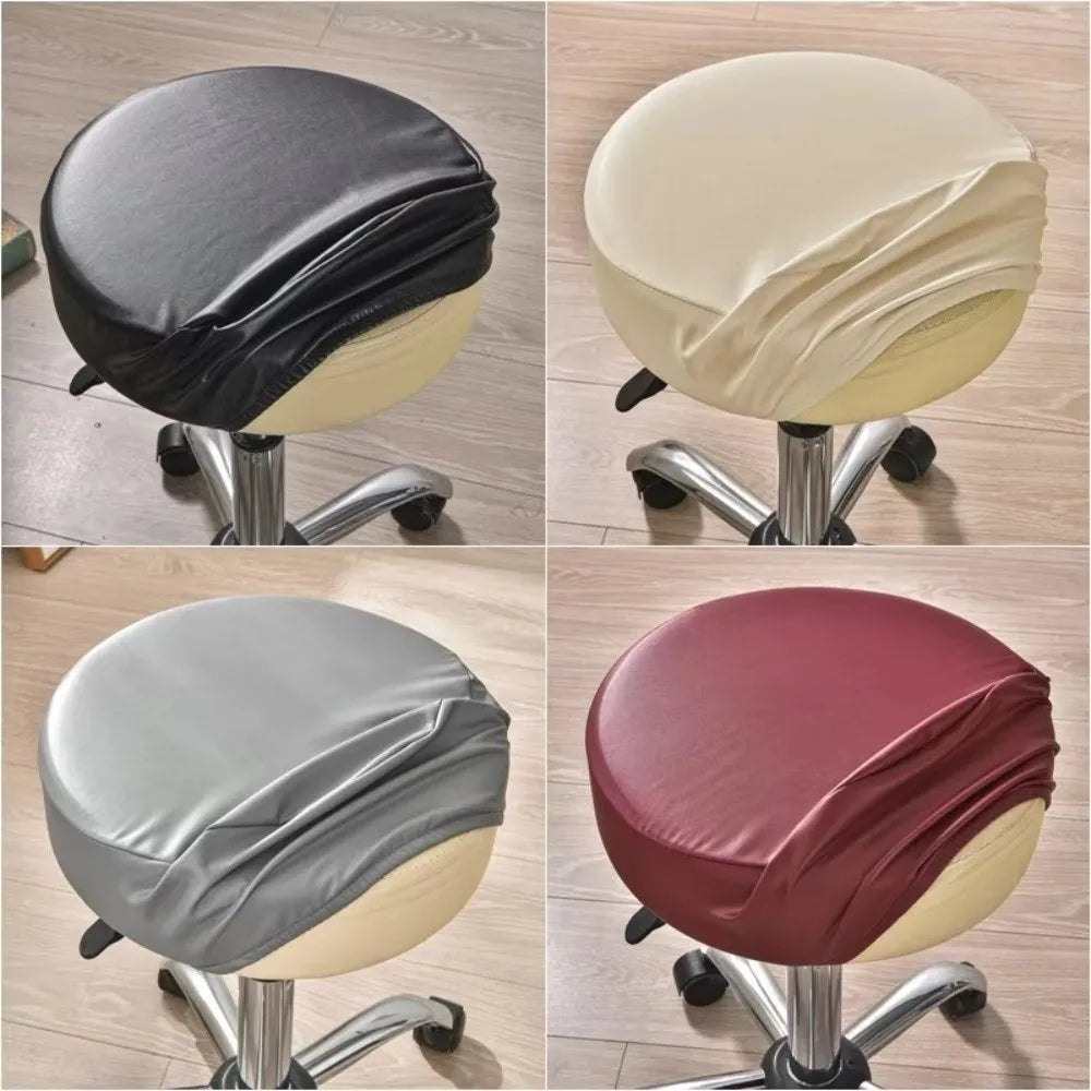 PU Leather Round Bar Stool Cover – Waterproof & Dustproof Stool Seat Cover HIP