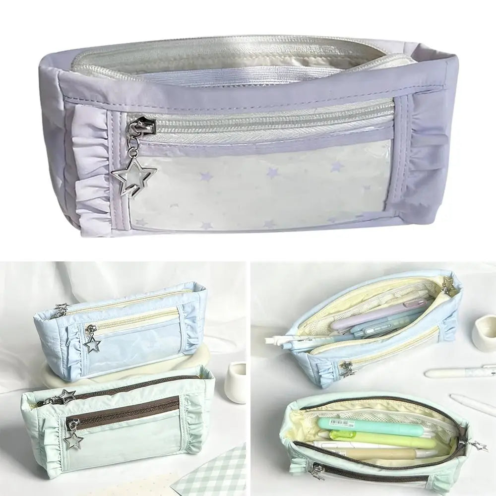Large Capacity Transparent Pencil Case & Badge Display Pouch Pencil Case HIP
