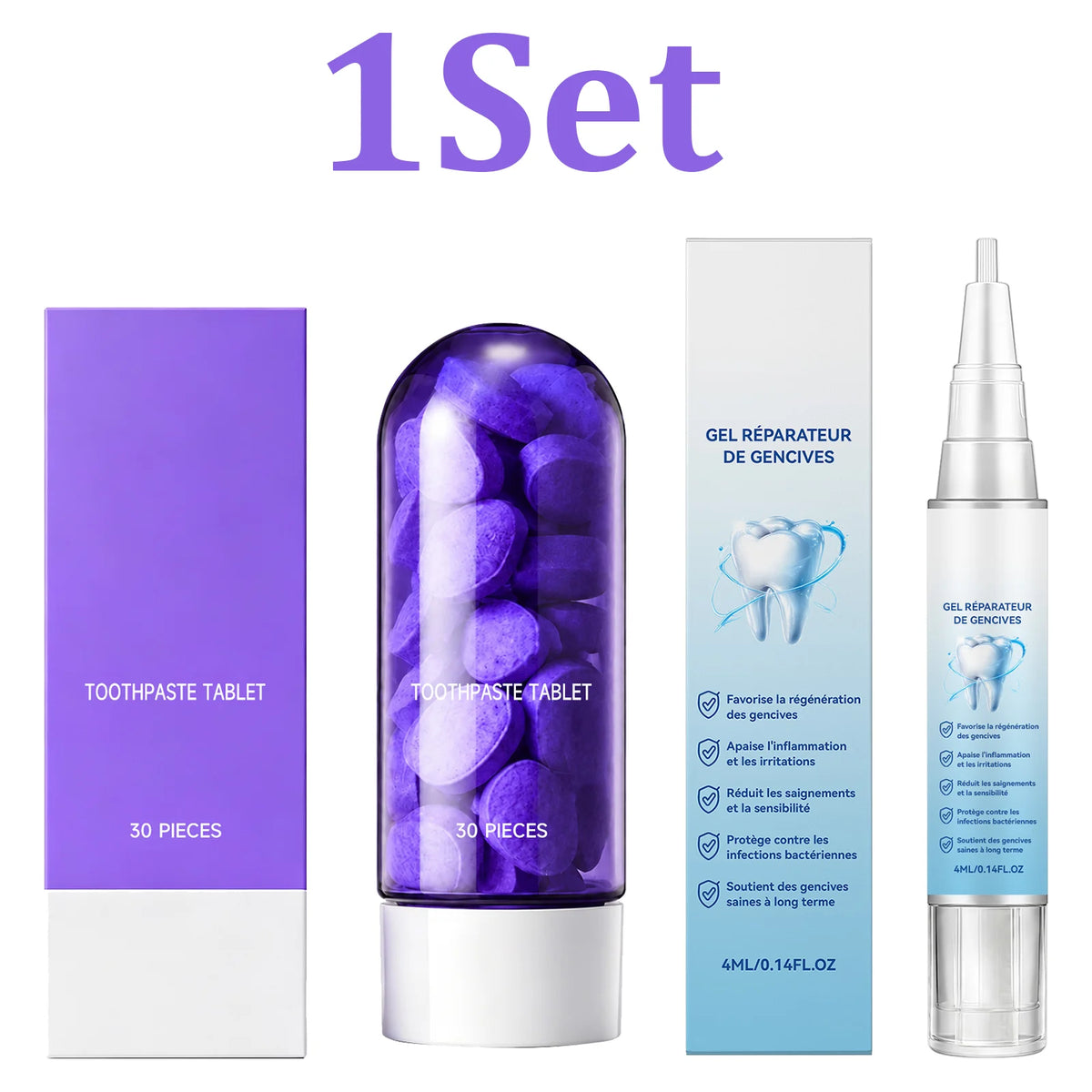 Mint Toothpaste Tablets & Gum Care Gel Set | Fresh Oral Kit Oral Care Kit HIP 1 Set