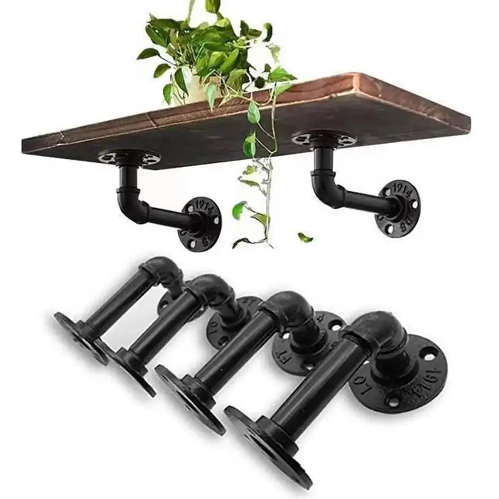 Heavy Duty Floating Shelf Bracket – Black Metal Wall Mount Shelf Bracket HIP