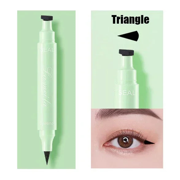 Moon Flower Star Eyeliner Stamp Pen 2IN1 Black Liquid Eye Liner Pencil Love Heart Triangle Waterproof Quick Dry Makeup Cosmetic HIP Triangle