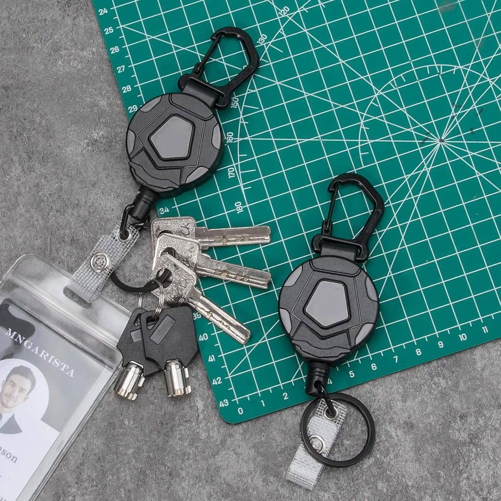 Retractable Keychain Reel – ID Badge Holder & Carabiner Retractable Badge Reel HIP