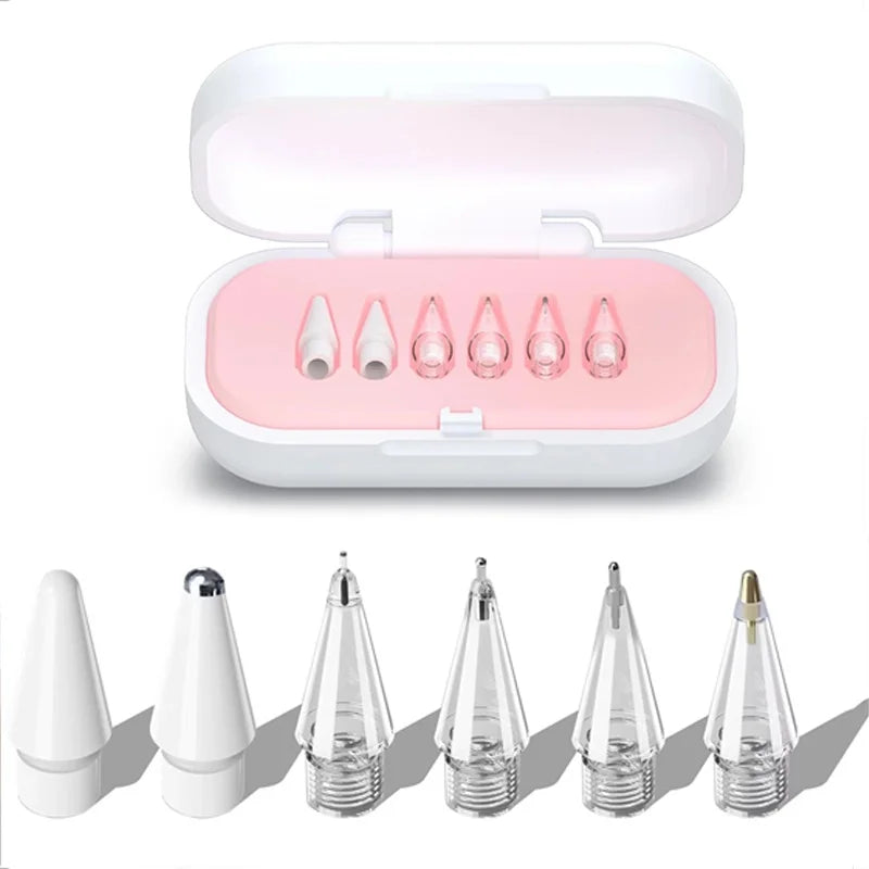 Apple Pencil Replacement Tips 4/6 Pcs with Storage Case Stylus Pen Tips HIP