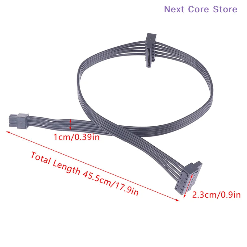 Mini 6-Pin to 2x SATA Power Cable – SSD & HDD Adapter SATA Power Cable HIP