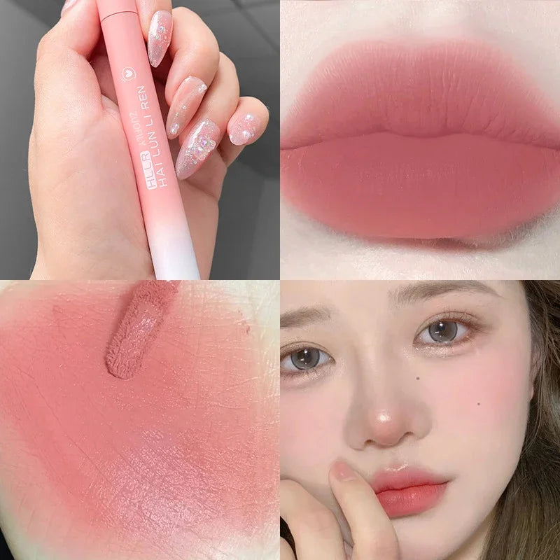 Matte Lipstick Lip Gloss Light Thin Texture Lips Tint Long Lasting Lip Mud White Peach Lip Glaze For Lips Women Cosmetic HIP
