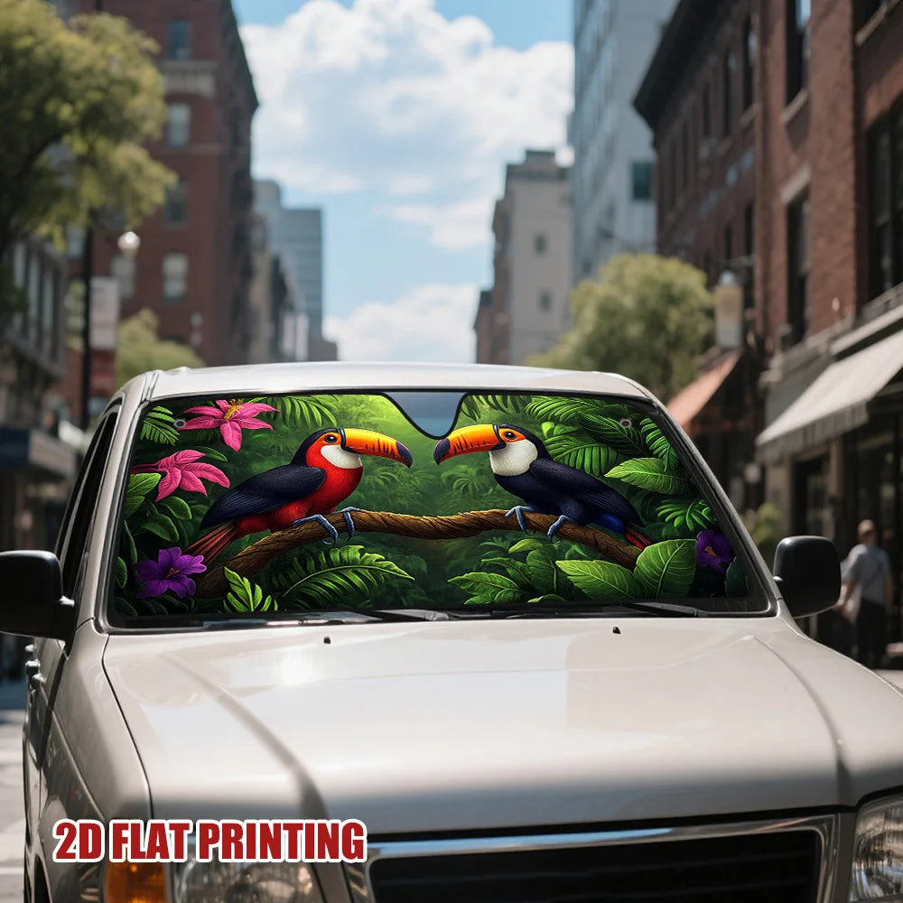 Tropical Toucan Jungle Car Sun Visor – Cool Interior Fast Car Sun Visor HIP
