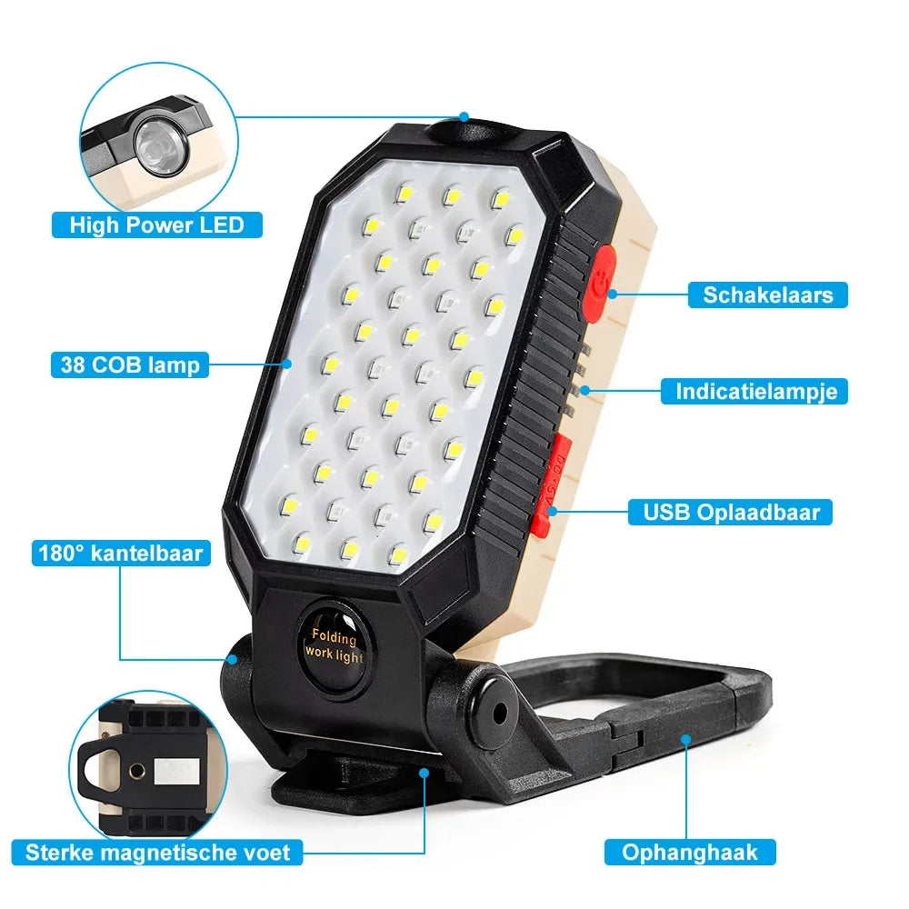 ESMARTER Magnetic LED Work Light – USB Rechargeable Floodlight LED Work Light HIP