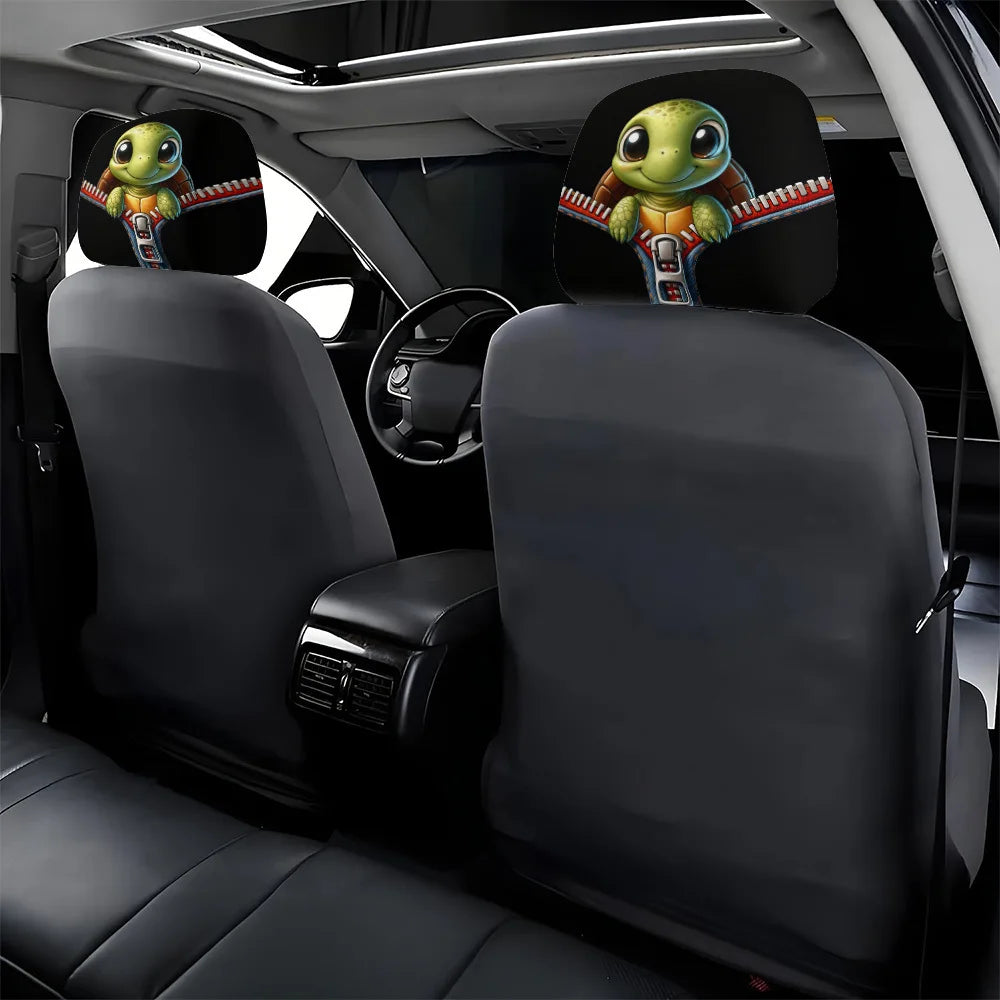 2-Pack Turtle Car Headrest Covers – Zipper Fit Protectors Car Headrest Covers HIP