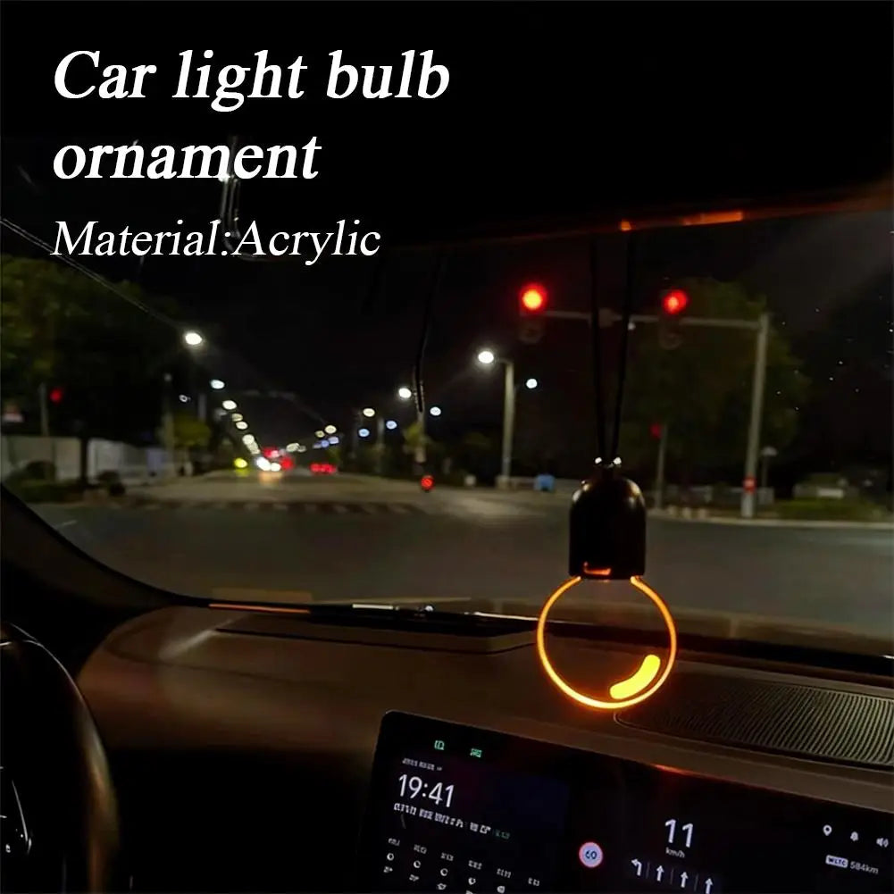 90mm Mini Bulb Car Pendant Hanging Ornament With Yellow Accent Small Clear Decorative Bulb For Car Rearview Mirror Interior HIP