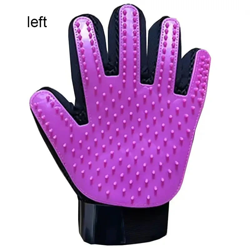 Silicone Pet Grooming Glove – Dog & Cat Deshedding Brush Pet Grooming Glove HIP C790-Purple left