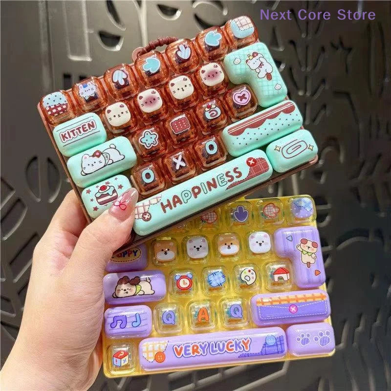 Mini Keyboard Fidget Toy – Cute Animal Keycaps | Bag Charm Fidget Toy HIP