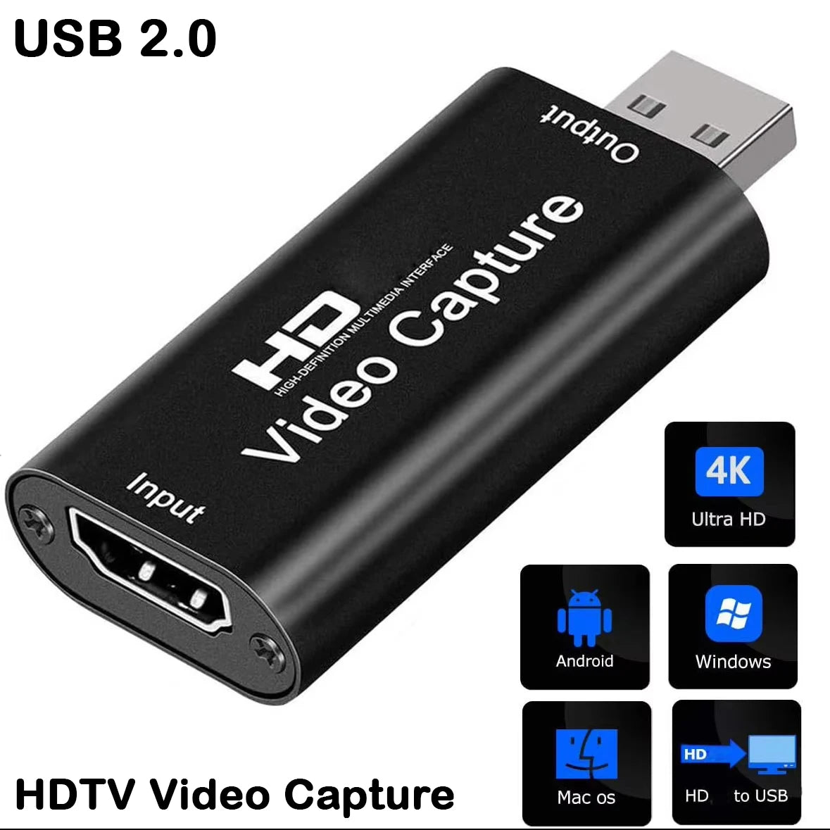 4K HDMI Video Capture Card USB 2.0 – 1080P Game Streaming Video Capture Card HIP