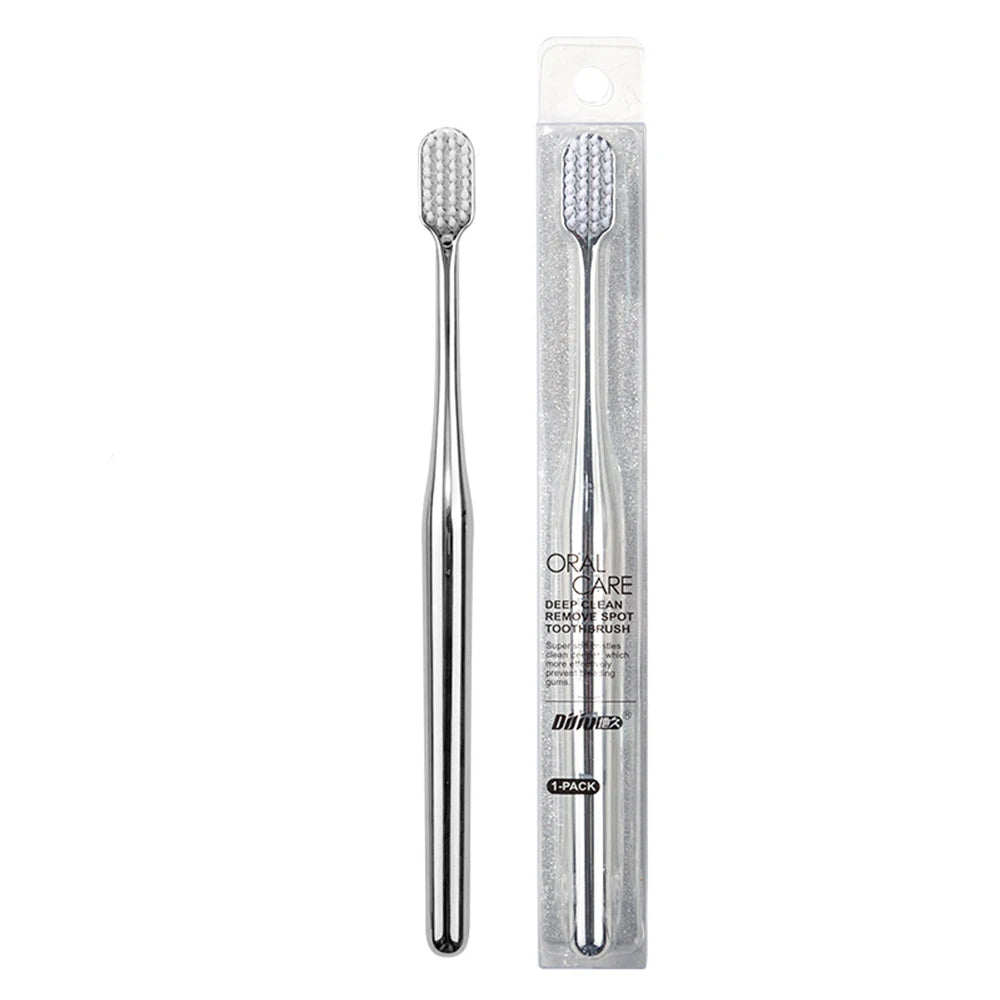 Luxury Soft Toothbrush Men Women Adult Tooth Brush Gold Silver Dental Brushes Elegance Gentle Toothbrushes Drop Shipping HIP SW