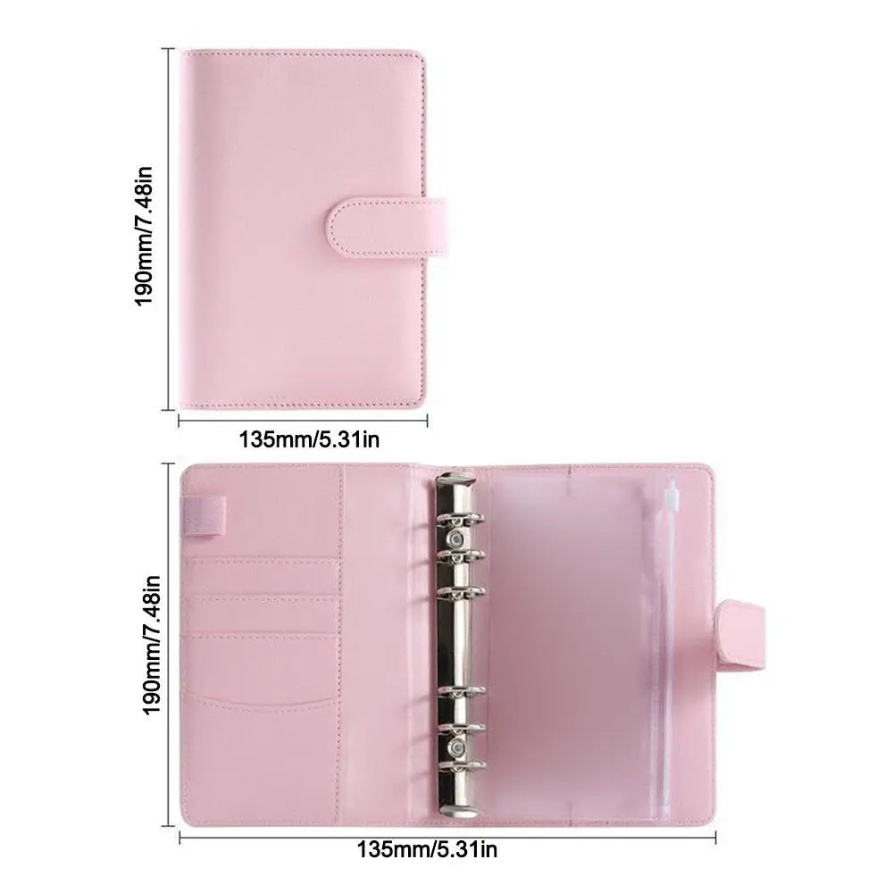 A6 Cash Budget Planner Binder | PU Leather & Zipper Envelopes Budget Planner Binder HIP