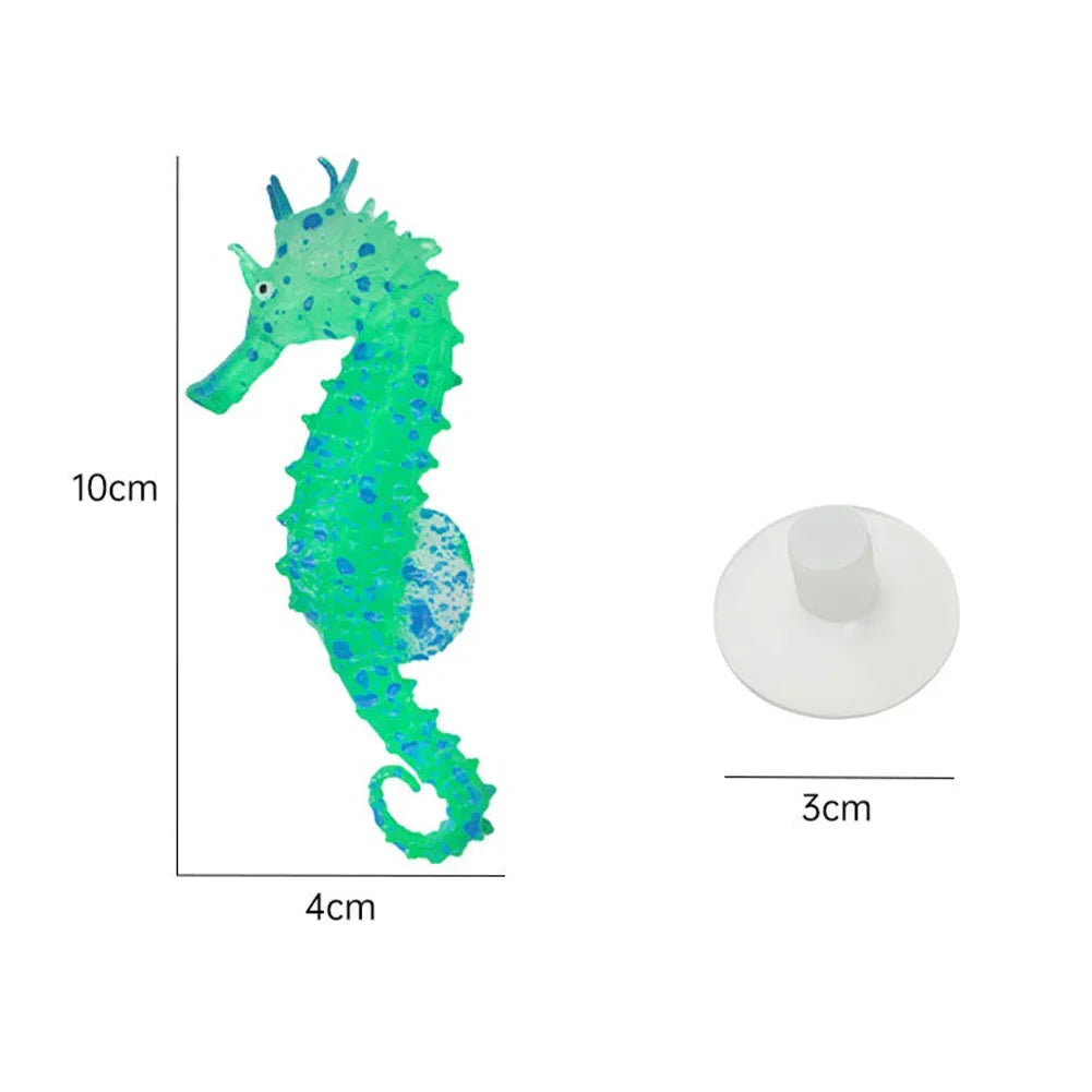 Artificial Glowing Fish Aquarium Decor Fake Hippocampus Float Ornament Simulation Silicone Sea Horse Fish Tank Landscape Decor HIP