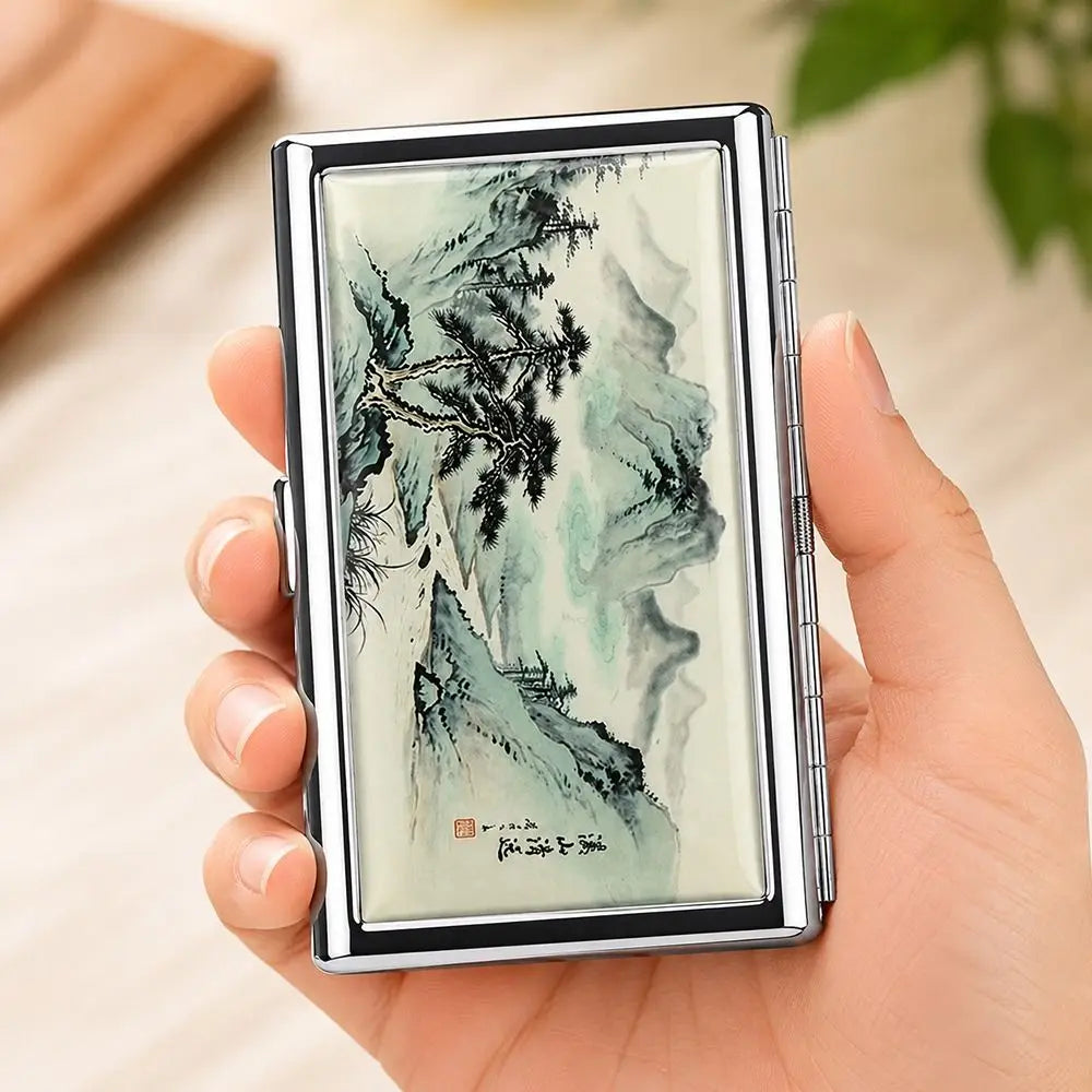 Vintage Metal Card Case – Snap-Close Credit & Business Card Holder Metal Card Case HIP