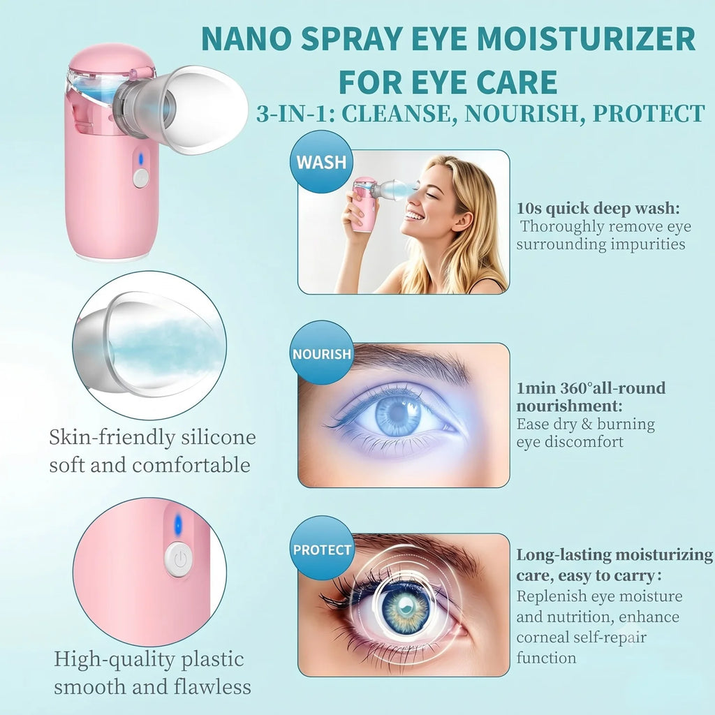Fireurus Handheld Eye Mist Nebulizer Spa Atomizer & Eyeshade Eye Mist Nebulizer HIP