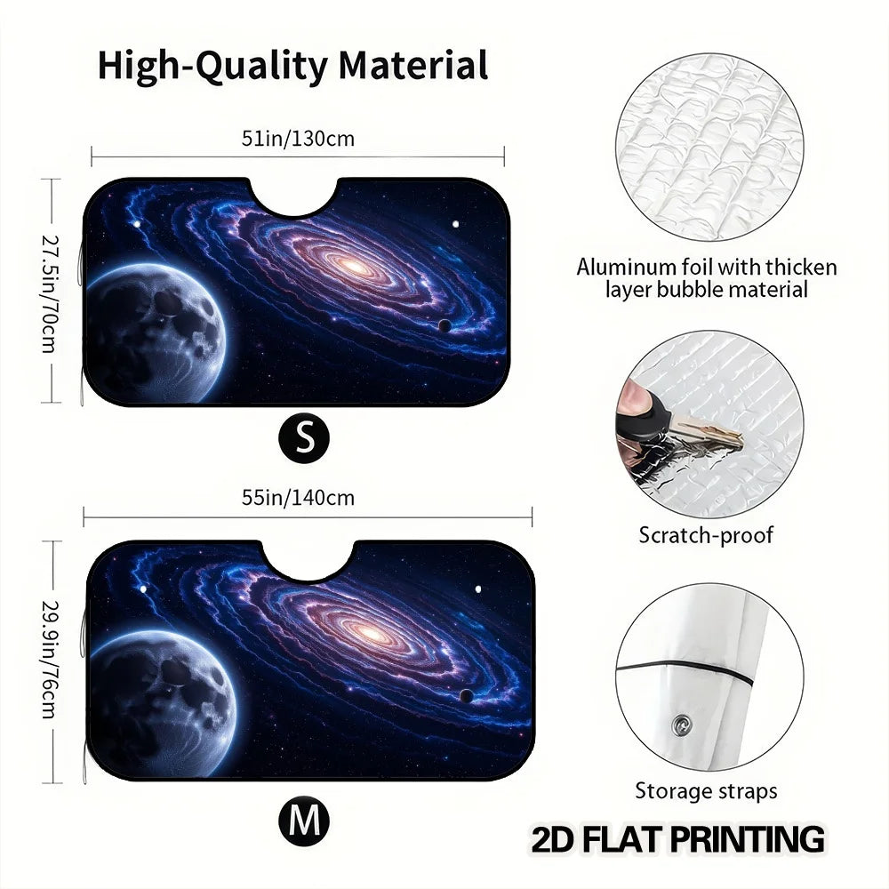 Galaxy & Moon Car Sun Visor – Universal Foldable Windshield Car Sun Visor HIP