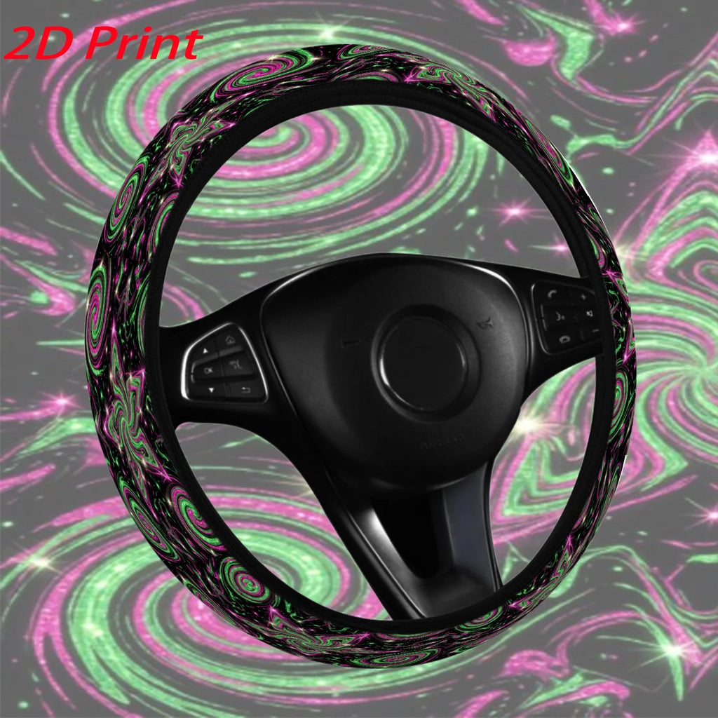 Glittery Swirl Star Steering Wheel Cover – Anti-Slip 15" Steering Wheel Cover HIP