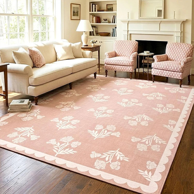 Soft Plush Floral Area Rug – Non-Slip Machine Washable Area Rug HIP