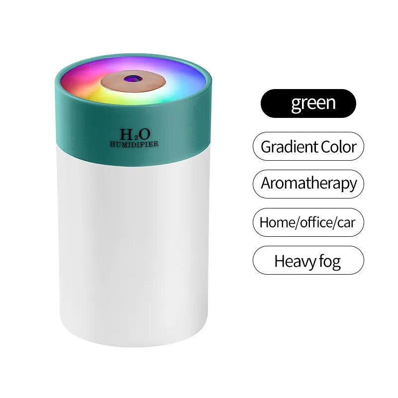 260ml USB Mini Humidifier with 7-Color Night Light – Desktop & Car USB Mini Humidifier HIP green China Mainland