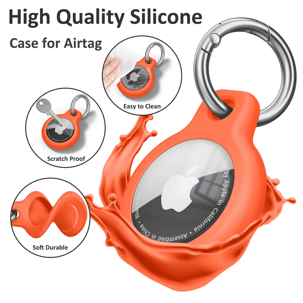 Waterproof Apple AirTag Case – Silicone Carabiner Keychain GPS Tracker Case HIP