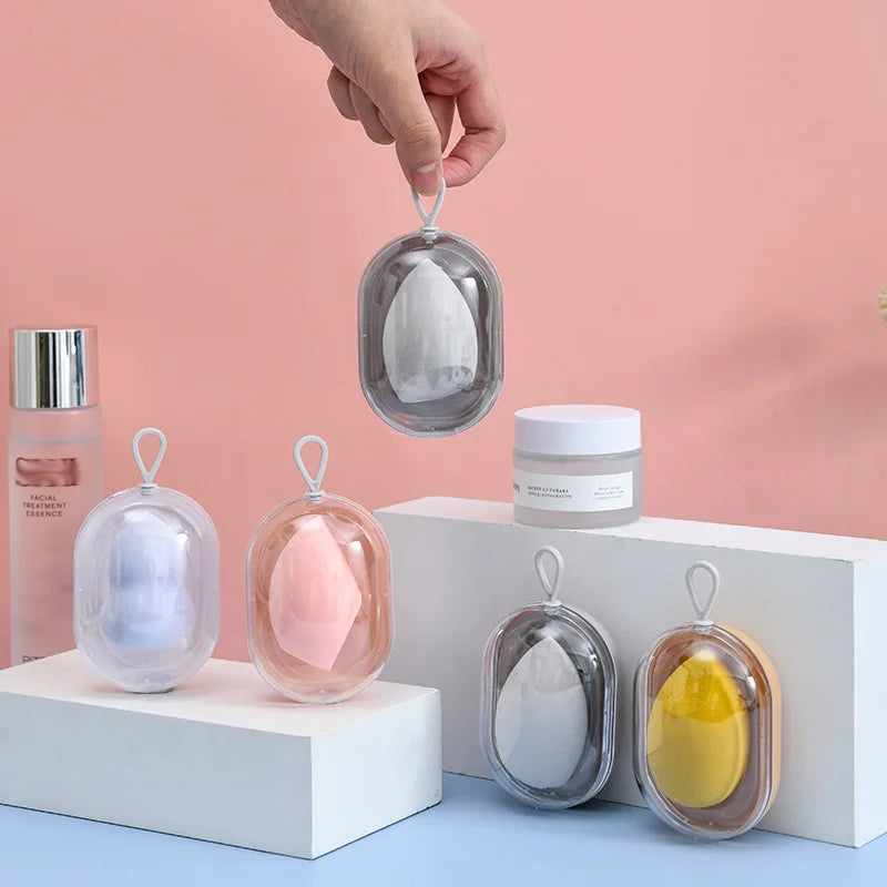 Cosmetic Egg With Storage Box Beauty Sponge Stand Storage Case Dry And Wet Powder Puff Box Puff Case With Make Up Egg HIP