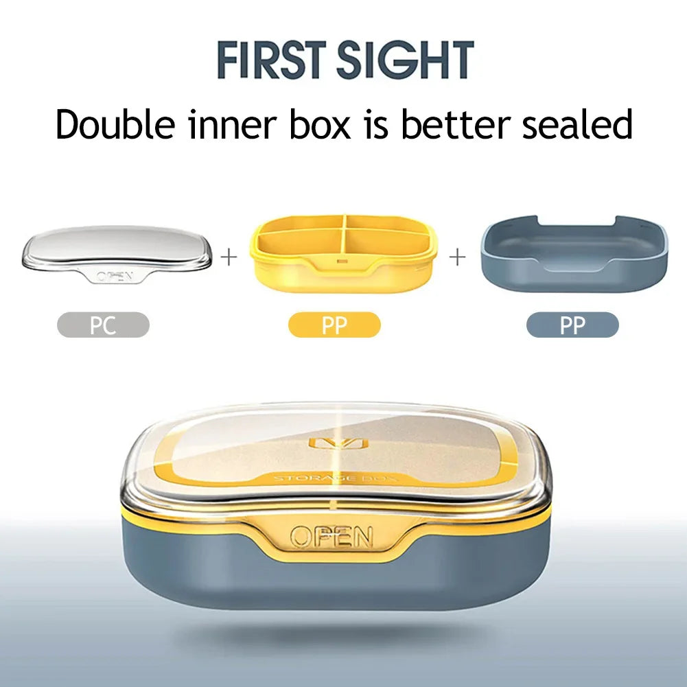 Waterproof 4/6 Grid Sealed Portable Medicine Box Transparent Medicine Multi-functional Subpackage Medicine Box Storage Box HIP