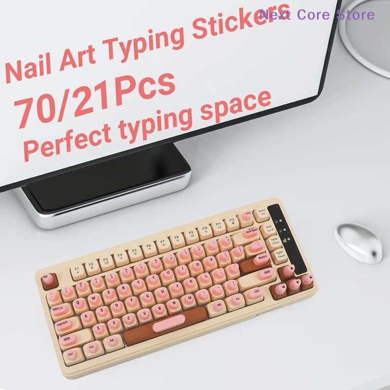 Raised Silicone Keyboard Stickers for Long Nails – 70/21 Pcs Nail Keyboard Stickers HIP