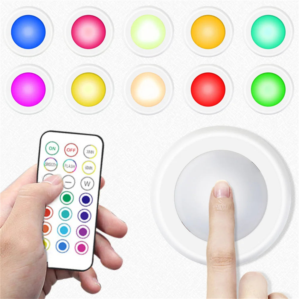RGB Under Cabinet LED Light – 12 Color Touch & Remote Dimmer LED Cabinet Light HIP