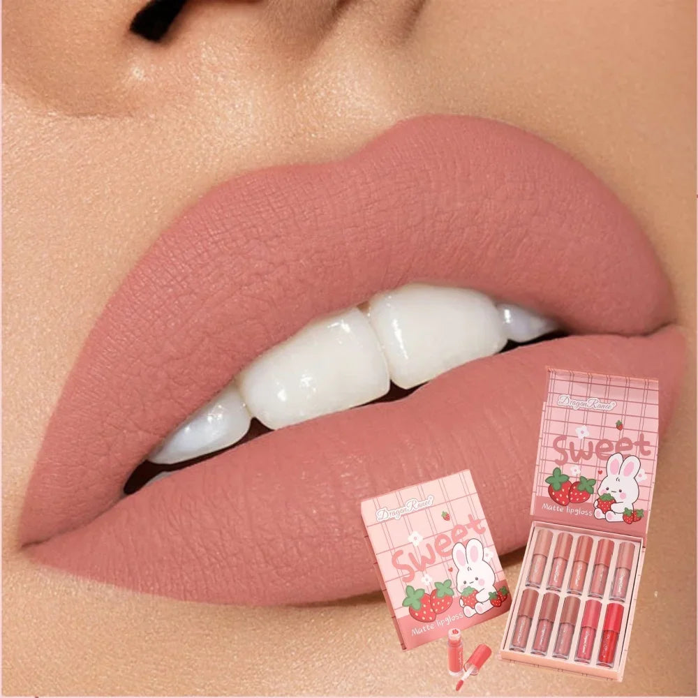 Dragon Ranee 10-Pc Matte Liquid Lipstick Set – Waterproof Matte Liquid Lipstick HIP