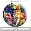 Patriotic Golden Retriever Spare Tire Cover – SUV & Jeep Spare Tire Cover HIP 1 16 in