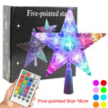 RGB LED Color Changing Five-Pointed Star Christmas Tree Topper 18Cm/22Cm With 28-Key Remote Xmas Home Decor HIP 18cm
