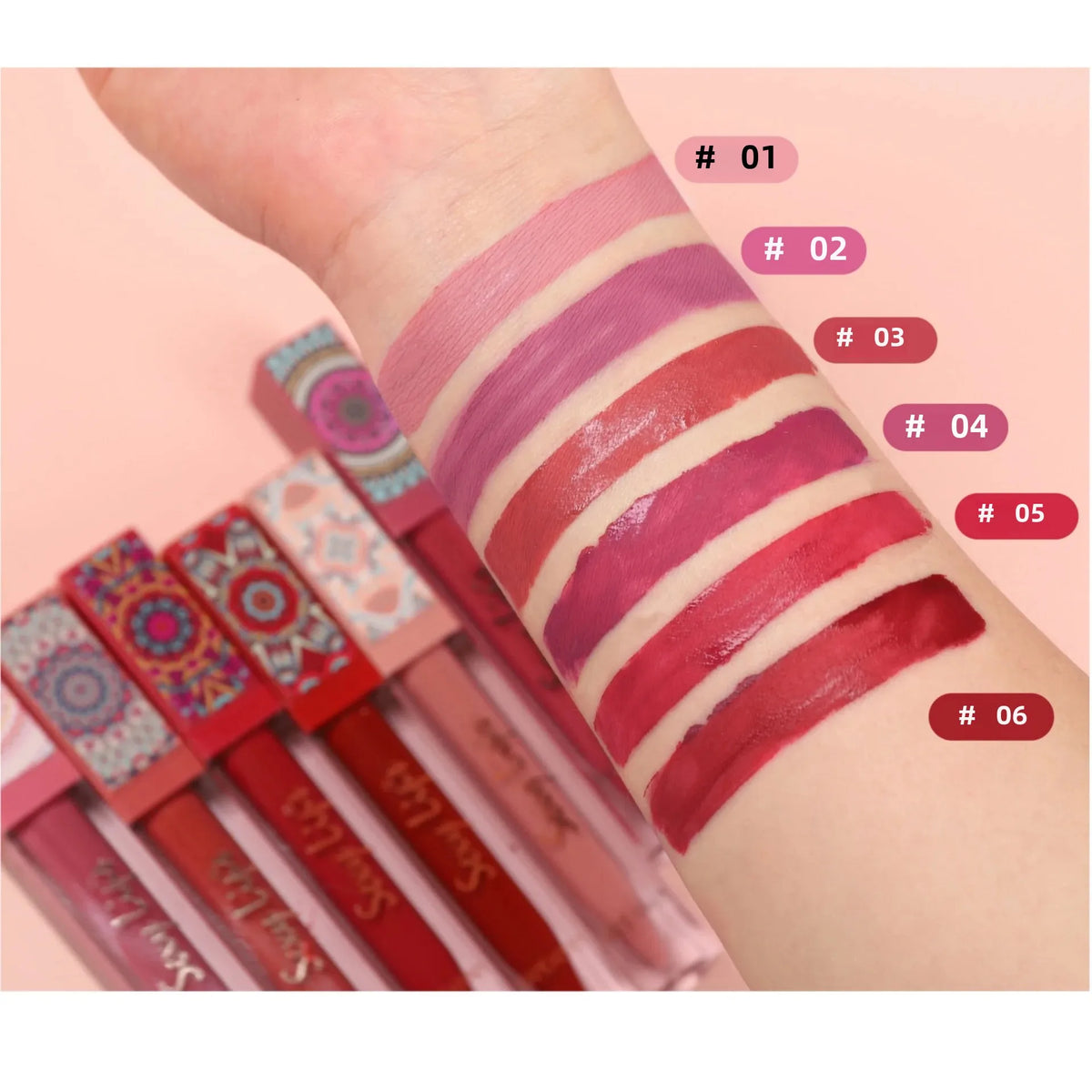 Bohemian Matte Liquid Lipstick 6 Earth Tones | Handaiyan Matte Liquid Lipstick HIP