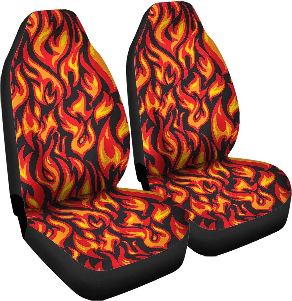 Fire Blue Flame Car Seat Covers – Universal 2-Piece Front Set Car Seat Covers HIP 2